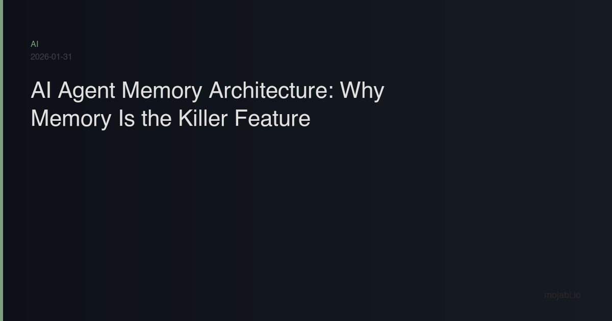 AI agent memory architecture design - persistent context and never repeating yourself