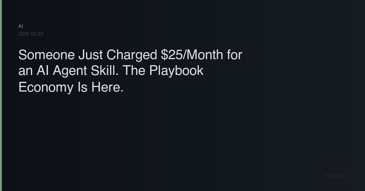 AI agent playbook economy