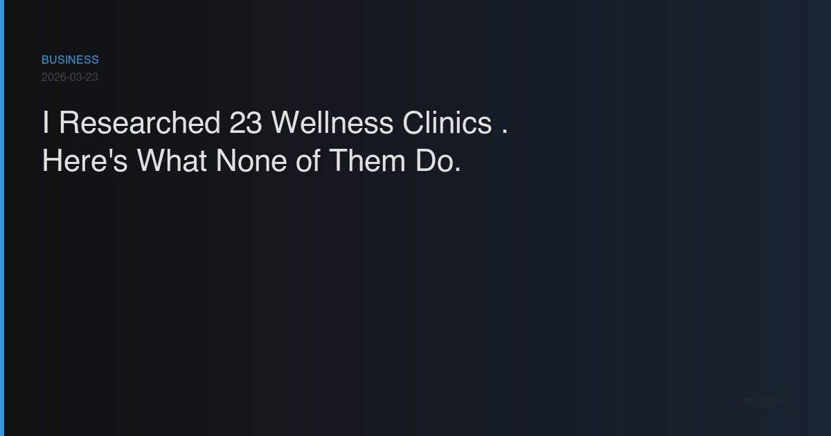 Wellness IV clinic market gaps